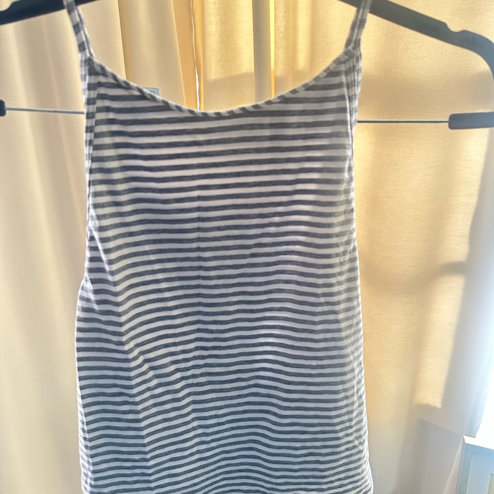Gray and white striped lululemon camisole